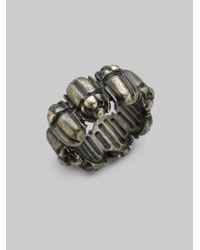 Bottega Veneta | Metallic Sterling Silver Scarab Ring | Lyst