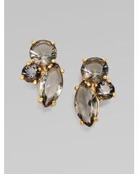 kate spade new york | Gray Faceted Cluster Earrings-smoke | Lyst