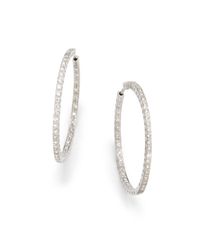 KC Designs | White Diamond Inside Out Hoop Earrings | Lyst