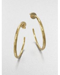 Mija | Metallic Hammered Hoop Earrings/1.5 | Lyst