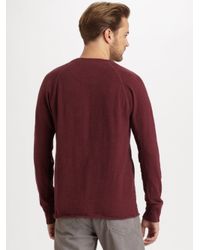 Rag & Bone | Purple Raglan Henley for Men | Lyst