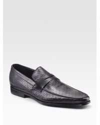 Dior Homme | Black Embossed Leather Loafers for Men | Lyst