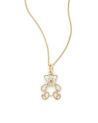 KC Designs | Metallic Diamond Teddy Bear Pendant Necklace | Lyst