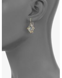 Konstantino | Gray Prasiolite Sterling Silver 18k Yellow Gold Earrings | Lyst