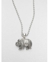 Lagos | Metallic Sterling Silver Elephant Pendant Necklace | Lyst