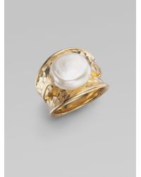 Majorica | Metallic 12mm White Coin Pearl Ring | Lyst