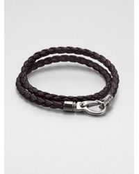 Tod's | Brown Leather Double-Wrap Bracelet | Lyst