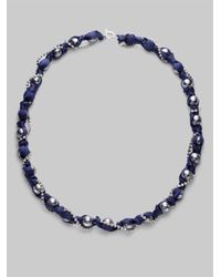 ABS By Allen Schwartz | Blue Glass Pearl Ribbon Strand Necklace | Lyst