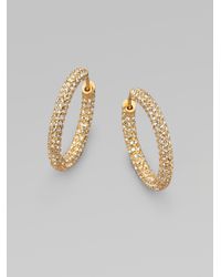 Adriana Orsini | Metallic Pavé Hoop Earrings/0.75 | Lyst