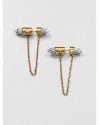 A.L.C. | Metallic Howlite Bullet Double Sided Earrings | Lyst