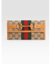 Gucci | Brown Heritage Chain Wallet | Lyst