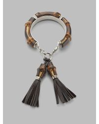 Gucci | Metallic Sterling Silver Bamboo Bracelet | Lyst