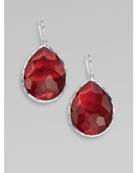 Ippolita | Metallic Sterling Silver Quartz Teardrop Earringrose | Lyst
