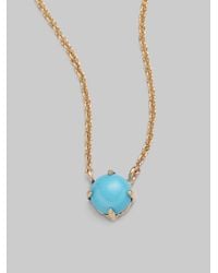 Mizuki | Blue Sleeping Beauty Turquoise 14k Gold Cable Chain Necklace | Lyst