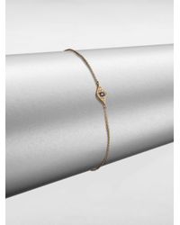 Sydney Evan | Metallic Diamond, Sapphire & 14k Yellow Gold Mini Eye Chain Bracelet | Lyst