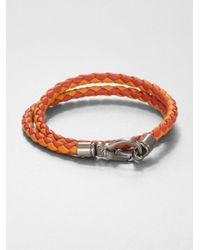 Tod's | Orange Leather Double-wrap Bracelet for Men | Lyst