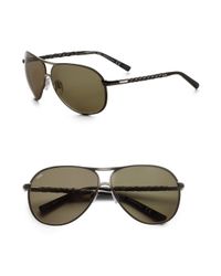 Tod's | Brown Metal & Leather Aviator Sunglasses for Men | Lyst