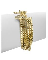 1AR By Unoaerre | Metallic Layered Box Chain Bracelet | Lyst