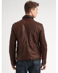 Andrew Marc | Brown Barrell Blaster Leather Jacket for Men | Lyst
