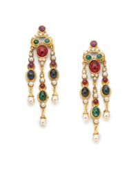 Ben-Amun | Green Byzantine Triple Chandelier Earrings | Lyst