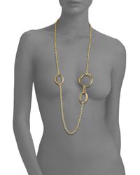 1AR By Unoaerre | Metallic Asymmetrical Open Circle Station Necklace | Lyst