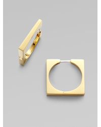 Elizabeth and James | Metallic 23k Goldplated Sterling Silver Square Hoop Earrings | Lyst