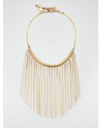 Michael Kors | Metallic Fringe Bib Necklace | Lyst
