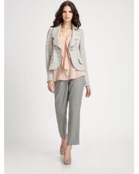 St. John | Gray Meringue Tweed Jacket | Lyst