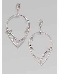 Stephen Webster | Metallic Ruby & Sterling Silver Thorn Earrings | Lyst