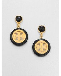 Tory Burch | Metallic Logo Medallion Drop Earrings | Lyst