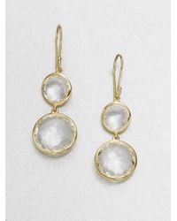 Ippolita | Metallic Lollipop Clear Quartz & 18k Yellow Gold Double-drop Earrings | Lyst