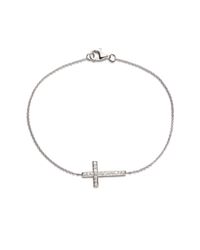 KC Designs | White Diamond Cross Bracelet | Lyst