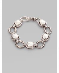 Lagos | Metallic Sterling Silver Rock Circle Link Bracelet | Lyst
