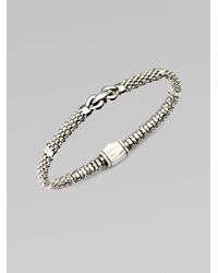 Lagos | Metallic Textured Sterling Silver Derby Bangle Bracelet | Lyst