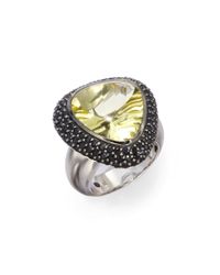 Roberto Coin | White Quartz Pavé Sapphire Cocktail Ring | Lyst
