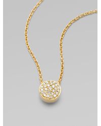 Georg Jensen | Metallic 18k Yellow Gold Pavé Diamond Pendant Necklace | Lyst