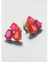kate spade new york | Pink Threestone Cluster Earrings | Lyst