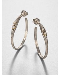 Konstantino | Metallic Sterling Silver Disc Hoop Earrings | Lyst