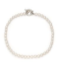Slane | White 7mm Freshwater Pearl Pavé Diamond Single Strand Necklace18 | Lyst