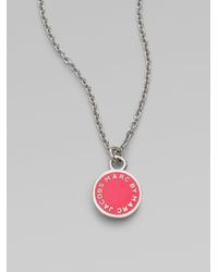 Marc By Marc Jacobs | Pink Enamel Disc Pendant Necklace | Lyst