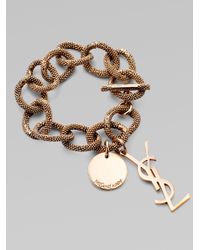 Saint Laurent | Pink Logo Link Bracelet | Lyst