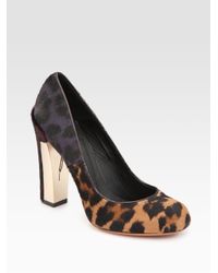 B Brian Atwood | Black Pangea Leopard Print Calf Hair Pumps | Lyst