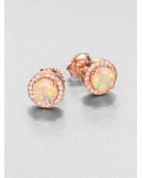KALAN by Suzanne Kalan | Pink Opal & White Sapphire 14k Rose Gold Earrings | Lyst