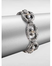 Konstantino | Metallic Cultured Pearl Sterling Silver and 18k Yellow Gold Link Bracelet | Lyst