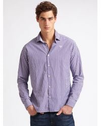 Scotch & Soda | Purple Gingham Shirt for Men | Lyst