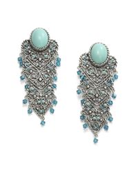 Clara Kasavina | Blue Cabochon Filigree Chandelier Earrings | Lyst