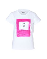 Juicy couture Juicy No1 T-shirt in Dragon fruit in White | Lyst