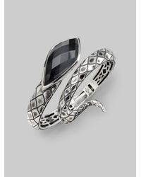 Stephen Webster | Metallic Grey Cats Eye Crystal Haze Sterling Silver Snake Bracelet | Lyst