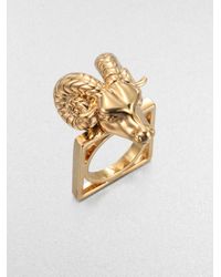Tory Burch | Metallic 16k Goldplated Ram Head Ring | Lyst