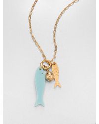 Tory Burch | Blue Emerson Goldplated Cluster Pendant Necklace | Lyst